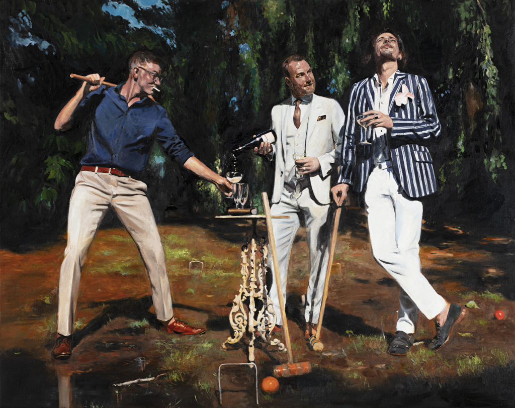 Croquet in muddy puddles